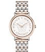 Color:Two Tone - Image 1 - Women's V-Dollar Rose Gold Analog Two Tone Stainless Steel Bracelet Watch