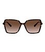 Color:Havana - Image 2 - Women's Ve4396 Square 58mm Sunglasses
