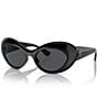 Color:Black - Image 1 - Women's Ve4456u52-X 52mm Cat Eye Oval Sunglasses