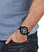 Color:Black - Image 4 - Versus By Versace Men's Bicocca Chronograph Black Leather Strap Watch