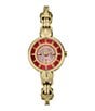 Color:Gold - Image 1 - Versus By Versace Women's Les Docks Crystal Analog Anitque Gold Stainless Steel Bracelet Watch