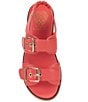 Color:Peach Pop - Image 6 - Anivay Leather Platform Buckle Sandals