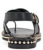 Color:Black - Image 3 - Ciela Leather Toe Ring Flat Sandals
