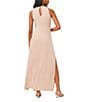 Color:Taupe - Image 2 - Crew Neck Sleeveless Tie Front Maxi Dress