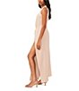 Color:Taupe - Image 3 - Crew Neck Sleeveless Tie Front Maxi Dress