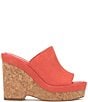 Color:Peach Pop - Image 2 - Danvy Suede Wedge Sandals