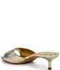 Color:Gold - Image 4 - Faiza Metallic Cracked Leather Kitten Heel Sandals