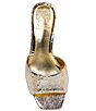 Color:Gold - Image 6 - Faiza Metallic Cracked Leather Kitten Heel Sandals