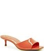Color:Peach Pop - Image 1 - Faiza Patent Leather Kitten Heel Sandals