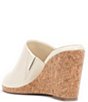 Color:Creamy White - Image 4 - Fayla Leather Cork Wedge Sandals