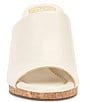 Color:Creamy White - Image 5 - Fayla Leather Cork Wedge Sandals