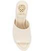 Color:Creamy White - Image 6 - Fayla Leather Cork Wedge Sandals