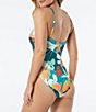 Color:Multi - Image 2 - Floral Print V-Wire Adjustable Strap One Piece Swimsuit