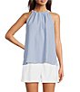 Color:Airy Blue - Image 1 - Halter Sleeveless Blouse