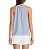 Color:Airy Blue - Image 2 - Halter Sleeveless Blouse