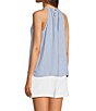 Color:Airy Blue - Image 4 - Halter Sleeveless Blouse