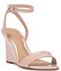 Color:Pale Peony - Image 1 - Jefany Patent Leather Wedge Sandals