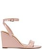 Color:Pale Peony - Image 2 - Jefany Patent Leather Wedge Sandals