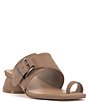 Color:Truffle Taupe - Image 1 - Lenqua Nubuck Suede Toe Loop Slide Sandals