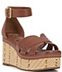 Color:Whiskey - Image 1 - Linoah Leather Espadrille Wedge Platform Sandals