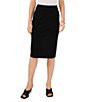 Color:Rich Black - Image 1 - Elastic Waist Straight Pull-On Pencil Skirt