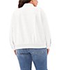 Color:New Ivory - Image 2 - Plus Size Soho Stretch Twill Banded Collar Long Sleeve Zip Front Bomber Jacket