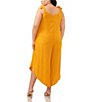 Color:Tuscan Sun - Image 2 - Plus Size V Neck Sleeveless Jumpsuit