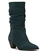 Color:Evergreen - Image 1 - Sensenny Suede Western Cone Heel Mid Boots