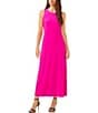 Color:fiercely fuchsia - Image 1 - Sleeveless Keyhole Back Jewel Neck A-Line Maxi Dress