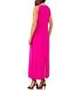 Color:fiercely fuchsia - Image 2 - Sleeveless Keyhole Back Jewel Neck A-Line Maxi Dress