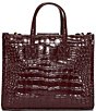 Color:Firefall - Image 2 - Small Croco Embossed Crossbody Tote Bag