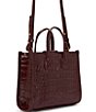 Color:Firefall - Image 4 - Small Croco Embossed Crossbody Tote Bag