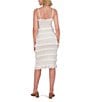 Color:Ivory - Image 2 - Square Neck Sleeveless Tiered Ruffle Detail Sheath Dress