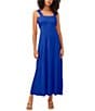 Color:Cobalt - Image 1 - Square Neck Sleeveless Slip Maxi Dress