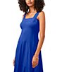 Color:Cobalt - Image 3 - Square Neck Sleeveless Slip Maxi Dress