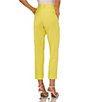 Color:Bright Lemon - Image 2 - Straight Leg Front Pleat Cuffed Hem Soho Stretch Twill Tailored Pants