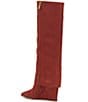 Color:Ketchup - Image 4 - Tibani Suede Knee High Foldover Wedge Boots