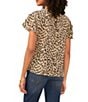 Color:Khaki Haze - Image 2 - Tiered Ruffle Short Sleeve Leopard Print Blouse