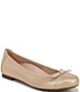 Color:Gold Shimmer - Image 1 - Amorie Leather Ballerina Bow Flats