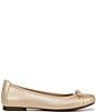 Color:Gold Shimmer - Image 2 - Amorie Leather Ballerina Bow Flats