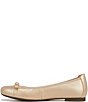 Color:Gold Shimmer - Image 5 - Amorie Leather Ballerina Bow Flats