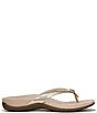 Color:Gold - Image 2 - Bella Ribbed Metallic Bow Detail Thong Sandals