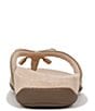 Color:Gold - Image 3 - Bella Ribbed Metallic Bow Detail Thong Sandals