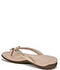 Color:Gold - Image 4 - Bella Ribbed Metallic Bow Detail Thong Sandals