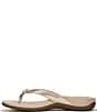 Color:Gold - Image 5 - Bella Ribbed Metallic Bow Detail Thong Sandals