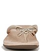 Color:Gold - Image 6 - Bella Ribbed Metallic Bow Detail Thong Sandals
