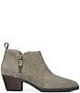 Color:Stone - Image 2 - Cecily Suede Side Zipper Booties