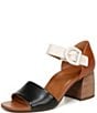 Color:Tan/Black/Cream - Image 6 - Chardonnay Leather Colorblock Dress Sandals