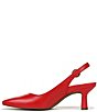 Color:Red - Image 5 - Perris Leather Slingback Pumps