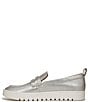 Color:Silver Metallic - Image 4 - Uptown Leather Packable Travel Penny Loafers
